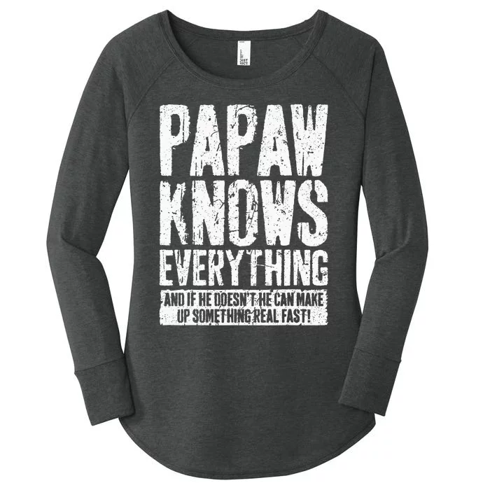 Papaw Knows Everything Funny Papaw Women's Perfect Tri Tunic Long Sleeve Shirt