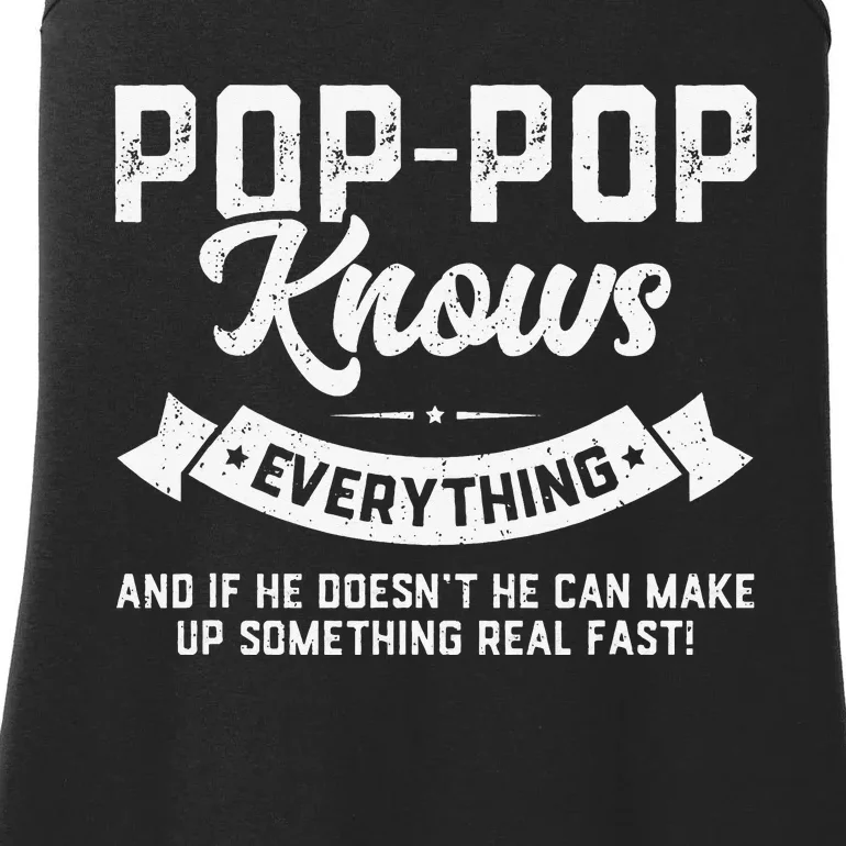 PopPop Knows Everything 60th Gift Funny Father's Day Ladies Essential Tank