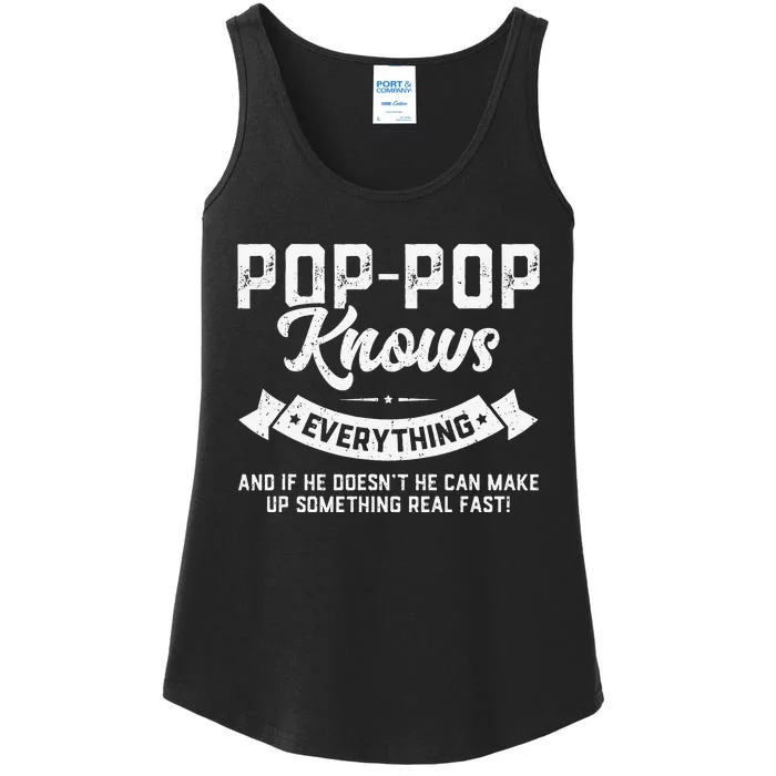 PopPop Knows Everything 60th Gift Funny Father's Day Ladies Essential Tank