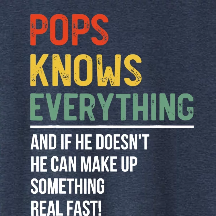 Pops Knows Everything Father's Day Pops Women's Crop Top Tee