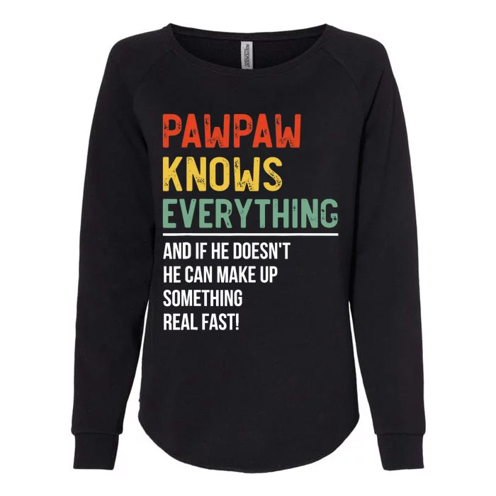 Pawpaw Knows Everything Father's Day Pawpaw Womens California Wash Sweatshirt