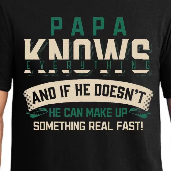 Papa Knows Everything Funny Fathers Day For Dad Father Pajama Set