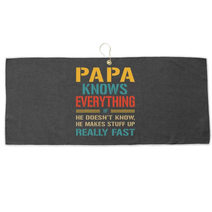 Papa Knows Everything Funny Fathers Day Gift for Papa Large Microfiber Waffle Golf Towel