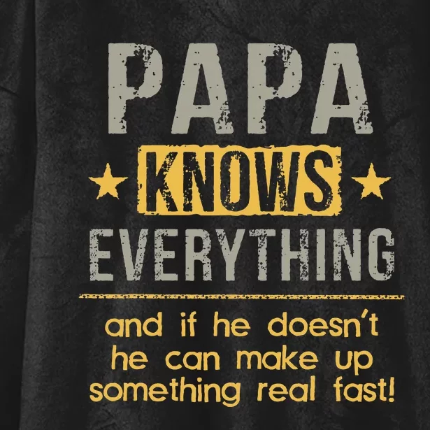 Papa Knows Everything 60th Gift Funny Fathers Day Hooded Wearable Blanket