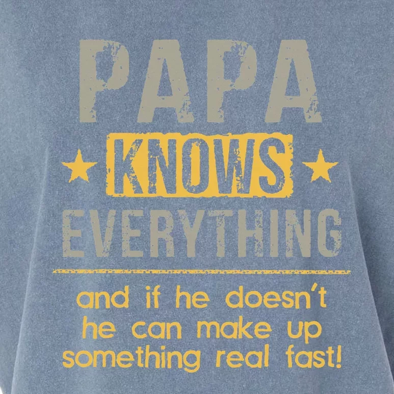 Papa Knows Everything 60th Gift Funny Fathers Day Garment-Dyed Women's Muscle Tee