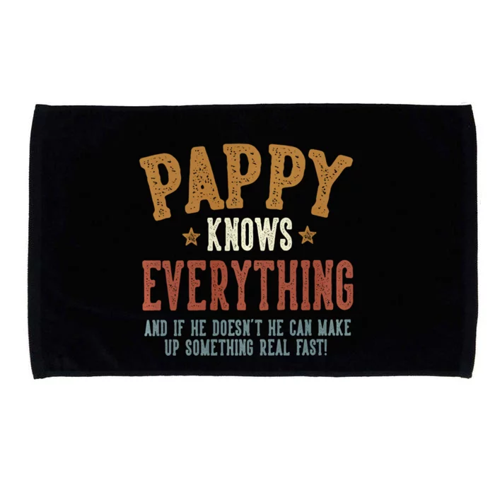 Pappy Knows Everything Humorous FatherS Day Pappy Microfiber Hand Towel