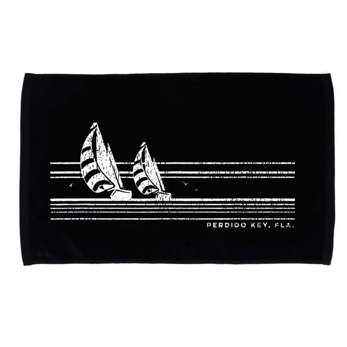 Perdido Key Fl Vintage Sailing 70s Nautical Sailboat Microfiber Hand Towel