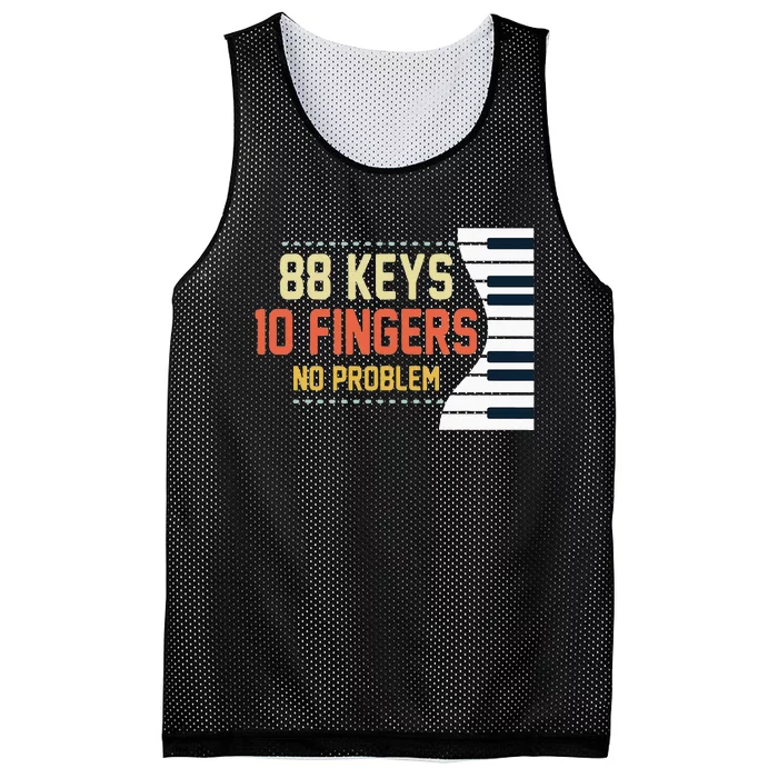 Piano Keys Funny Musician Music 88 Keys Gift Mesh Reversible Basketball Jersey Tank