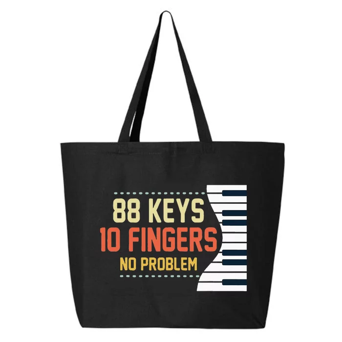 Piano Keys Funny Musician Music 88 Keys Gift 25L Jumbo Tote