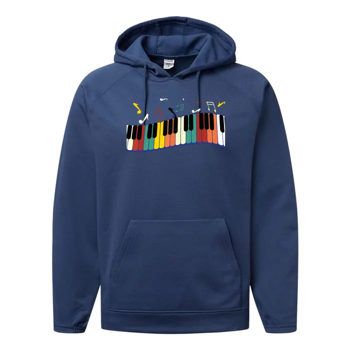 Piano Keyboard For Piano Player Keyboardist Performance Fleece Hoodie