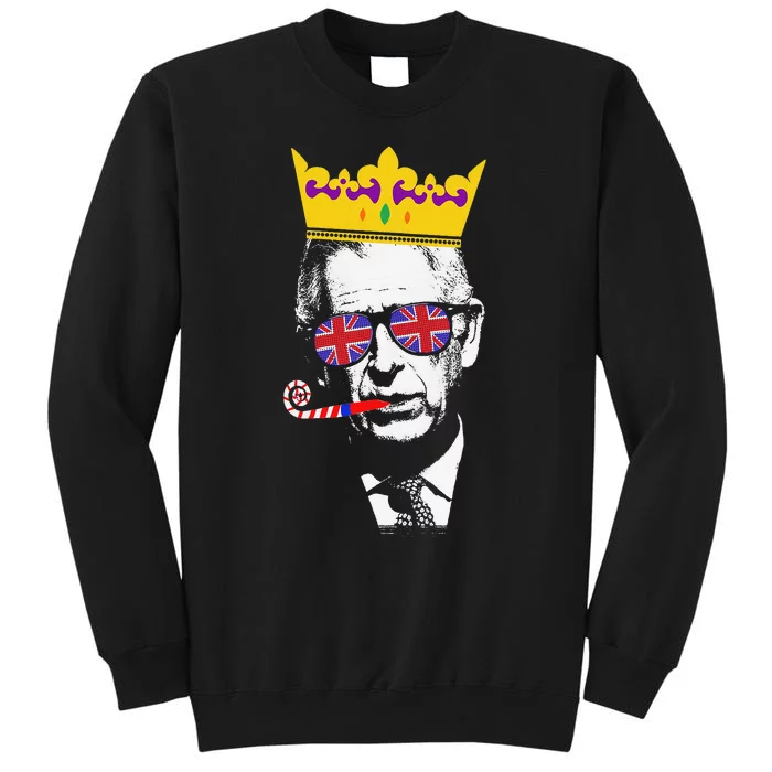 Party King Funny Coronation King Charles Union Jack & Crown Tall Sweatshirt