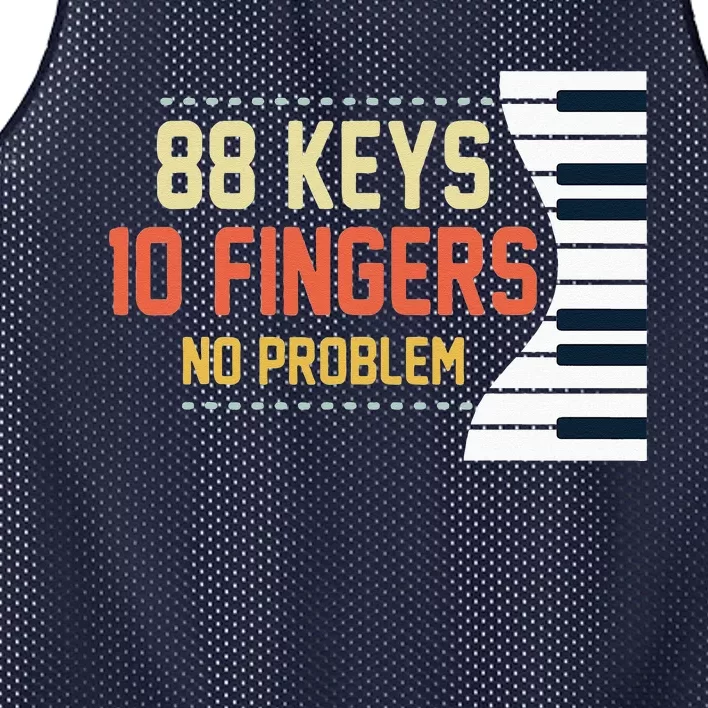 Piano Keys Funny Musician Music 88 Keys Gift Mesh Reversible Basketball Jersey Tank