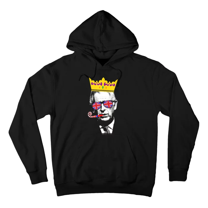 Party King, Funny Coronation King Charles Union Jack & Crown Hoodie