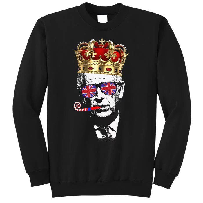 Party King Funny Coronation King Charles Union Jack & Crown Sweatshirt