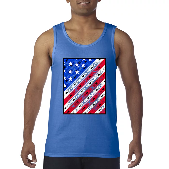 Patriotic Kayaking Gift Kayak American Flag Funny Gift Tank Top