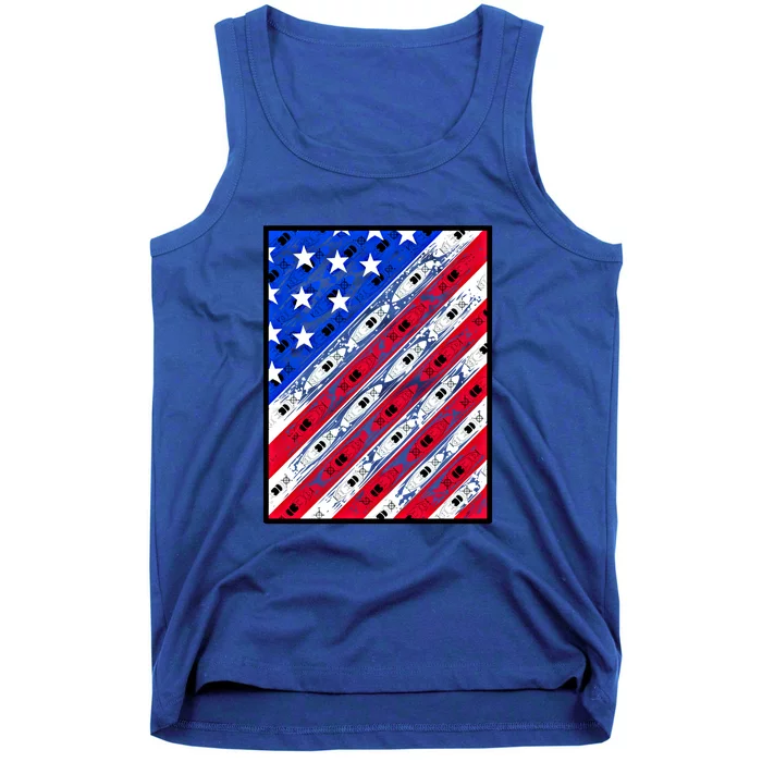 Patriotic Kayaking Gift Kayak American Flag Funny Gift Tank Top