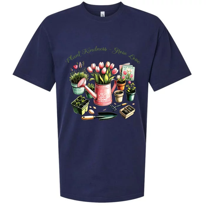 Plant Kindness Grow Love Gardening Spring Themed Positive Sueded Cloud Jersey T-Shirt