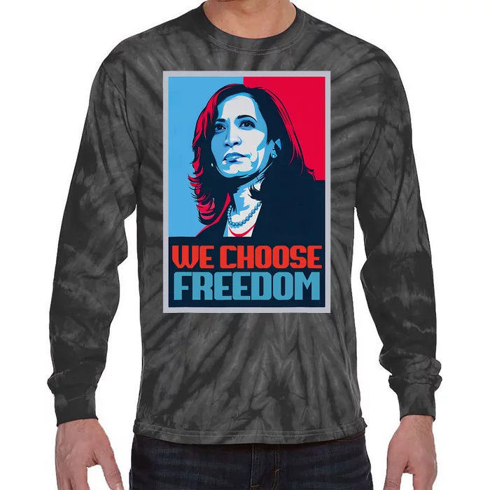 Poster Kamala Harris President 2024 Madam Vp Tie-Dye Long Sleeve Shirt