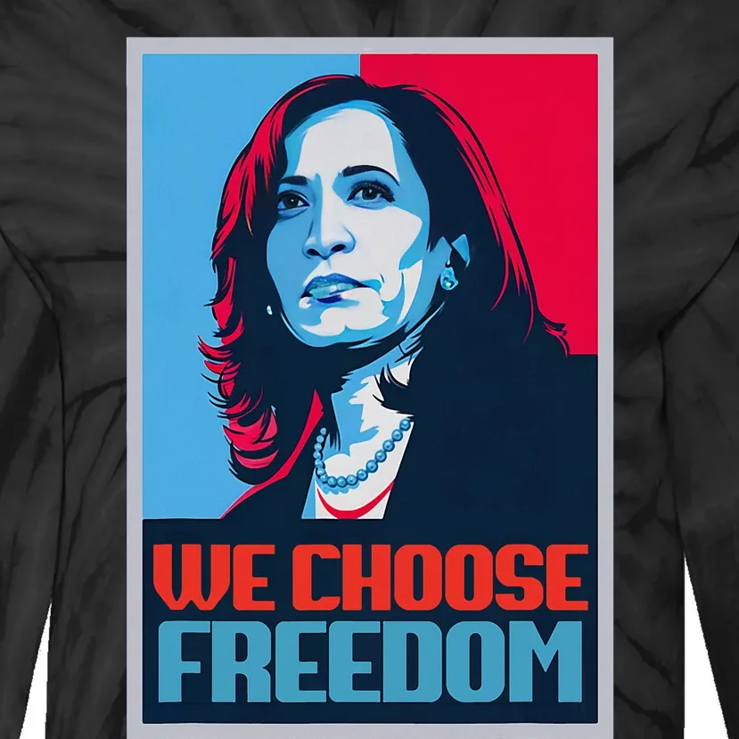 Poster Kamala Harris President 2024 Madam Vp Tie-Dye Long Sleeve Shirt