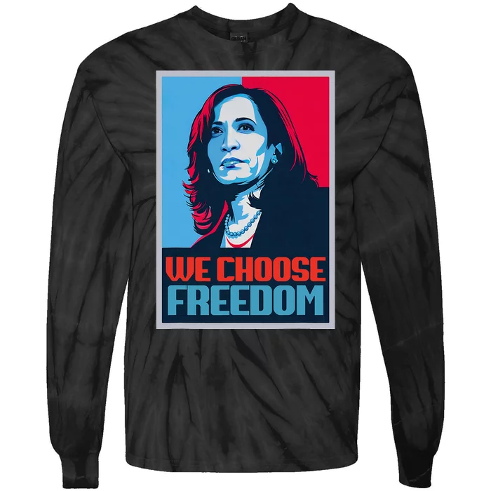 Poster Kamala Harris President 2024 Madam Vp Tie-Dye Long Sleeve Shirt