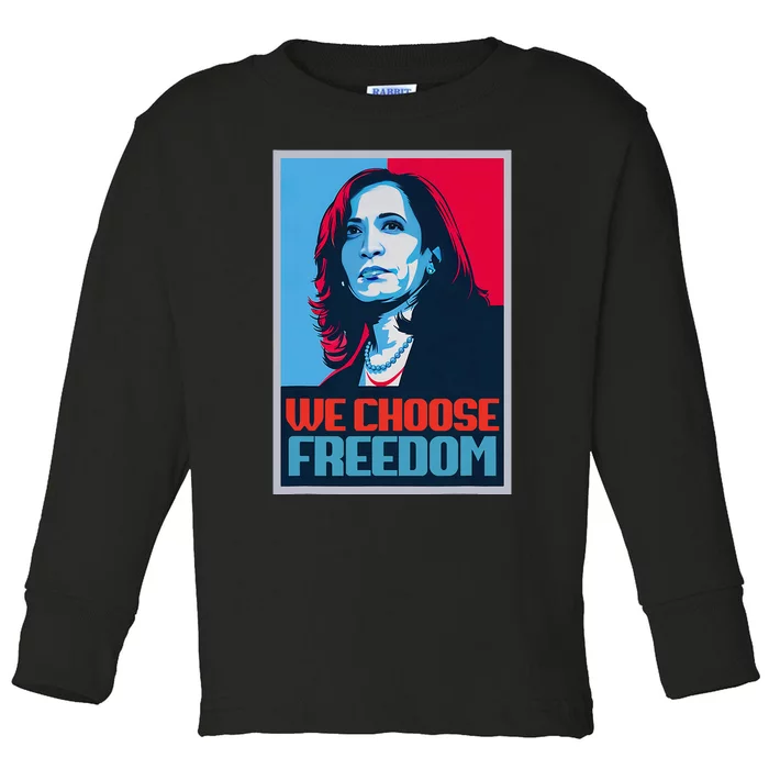 Poster Kamala Harris President 2024 Madam Vp Toddler Long Sleeve Shirt