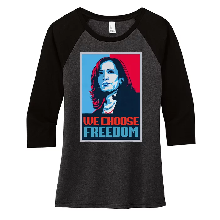 Poster Kamala Harris President 2024 Madam Vp Women's Tri-Blend 3/4-Sleeve Raglan Shirt