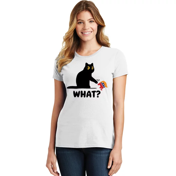 President Kamala Harris 2024 Victory Funny Antitrump Cat Women's T-Shirt