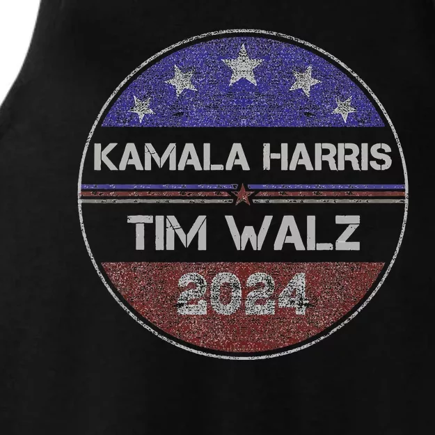 Patriotic Kamala Harris Tim Walz 2024 For President Ladies Tri-Blend Wicking Tank