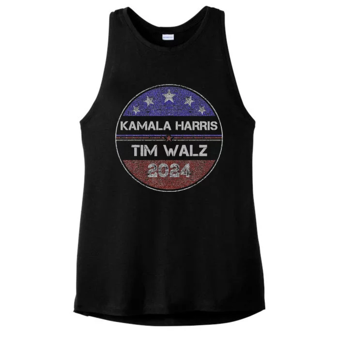 Patriotic Kamala Harris Tim Walz 2024 For President Ladies Tri-Blend Wicking Tank