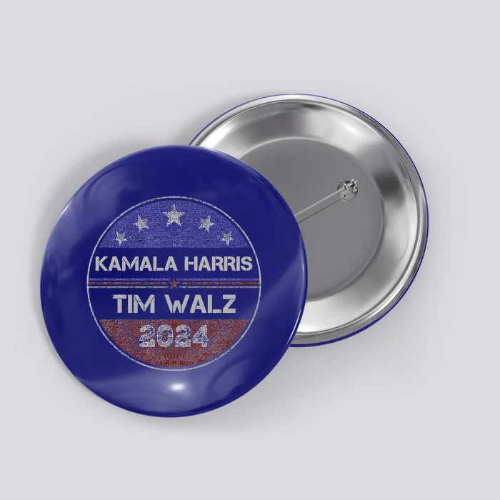 Patriotic Kamala Harris Tim Walz 2024 For President Button