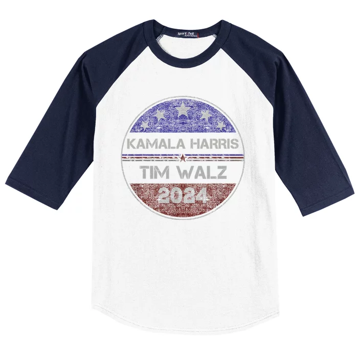 Patriotic Kamala Harris Tim Walz 2024 For President Baseball Sleeve Shirt