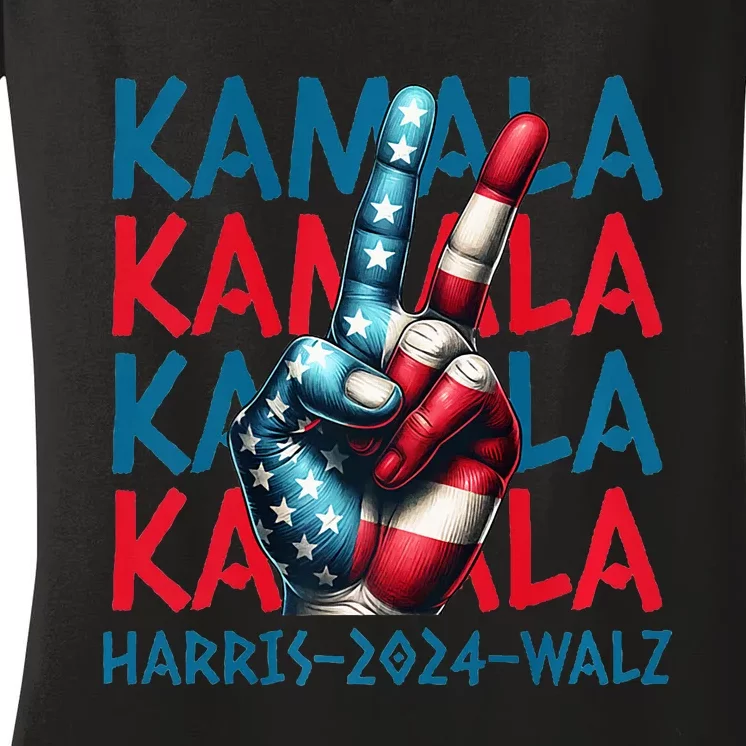 Peace Kamala Harris Tim Walz Women's V-Neck T-Shirt