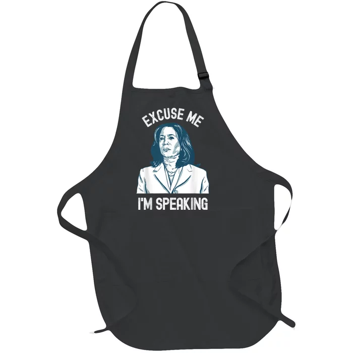 President Kamala Harris Excuse Me IM Speaking Full-Length Apron With Pocket