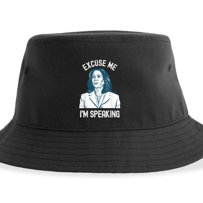 President Kamala Harris Excuse Me IM Speaking Sustainable Bucket Hat