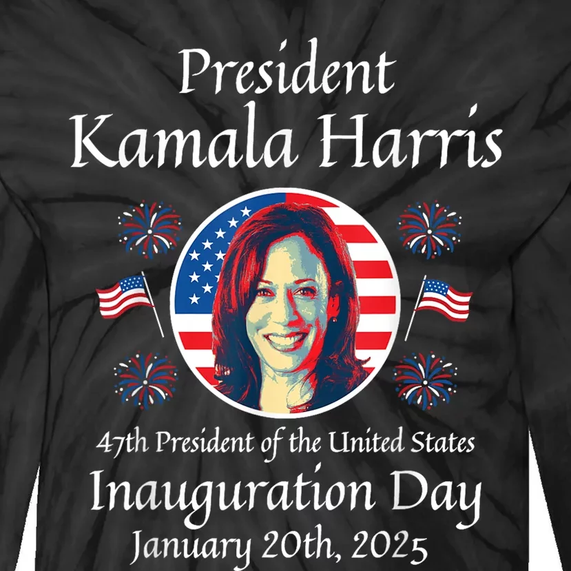 President Kamala Harris Inauguration 2025 Memorabilia Tie-Dye Long Sleeve Shirt