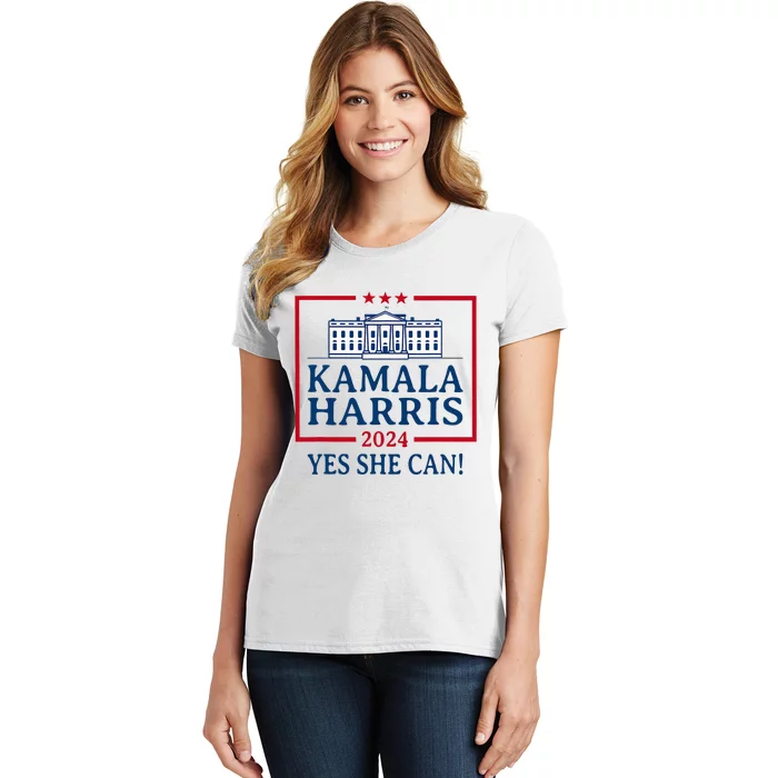 Pro Kamala Harris Yes She Can Kamala Harris 2024 President Women's T-Shirt