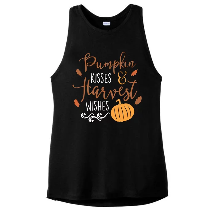 Pumpkin Kisses Harvest Wishes Ladies Tri-Blend Wicking Tank