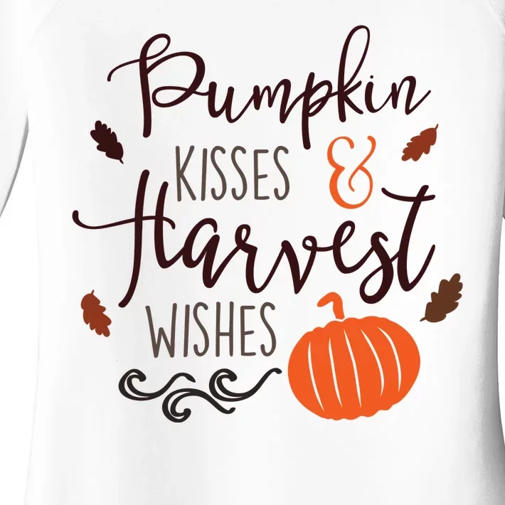 Pumpkin Kisses Harvest Wishes Women's Perfect Tri Tunic Long Sleeve Shirt