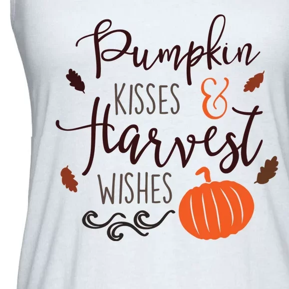 Pumpkin Kisses Harvest Wishes Ladies Essential Flowy Tank