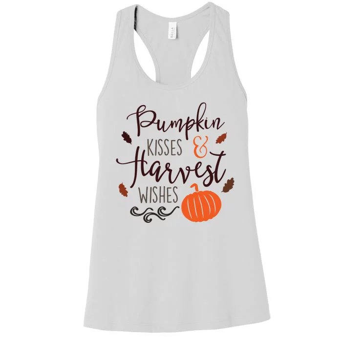 Pumpkin Kisses Harvest Wishes Women's Racerback Tank