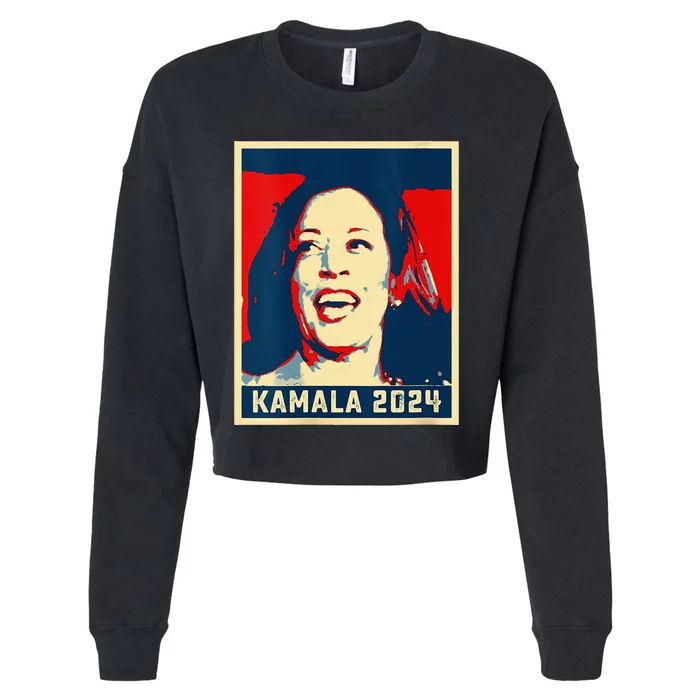 Poster Kamala Harris For President 2024 Madam Vice President Cropped Pullover Crew