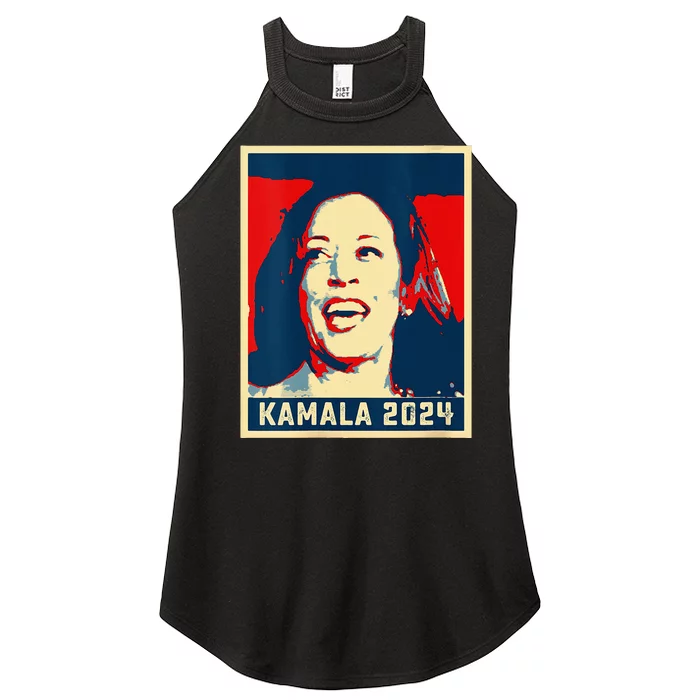 Poster Kamala Harris For President 2024 Madam Vice President Women’s Perfect Tri Rocker Tank