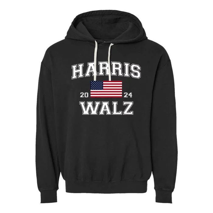 President Kamala Harris Tim Walz 2024 Election Vote Garment-Dyed Fleece Hoodie