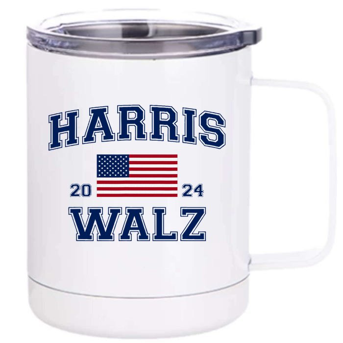 President Kamala Harris Tim Walz 2024 Election Vote Front & Back 12oz Stainless Steel Tumbler Cup