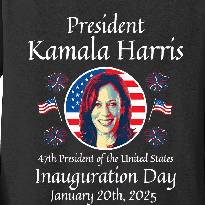 President Kamala Harris Inauguration 2025 Memorabilia Kids Long Sleeve Shirt