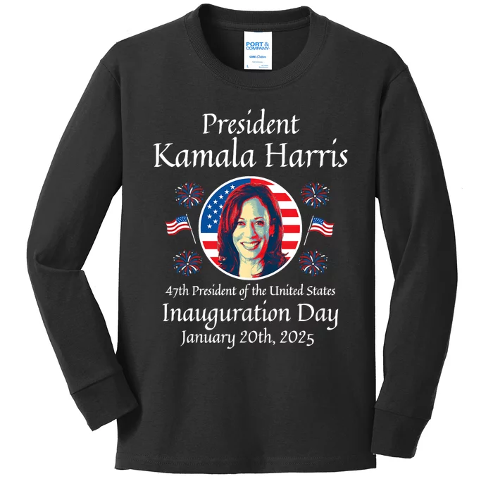 President Kamala Harris Inauguration 2025 Memorabilia Kids Long Sleeve Shirt