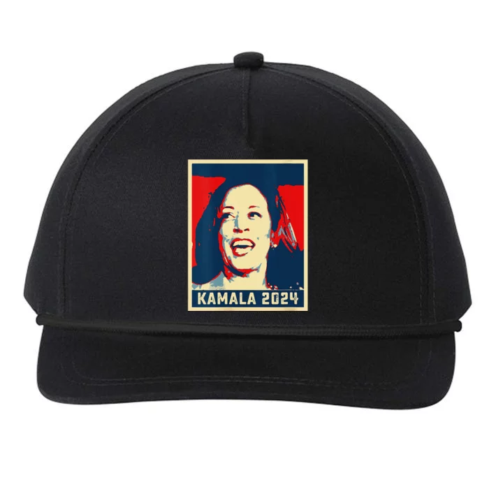 Poster Kamala Harris For President 2024 Madam Vice President Snapback Five-Panel Rope Hat