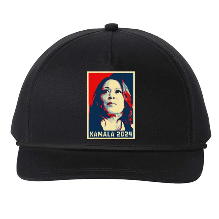 Poster Kamala Harris For President 2024 Madam Vice President Snapback Five-Panel Rope Hat