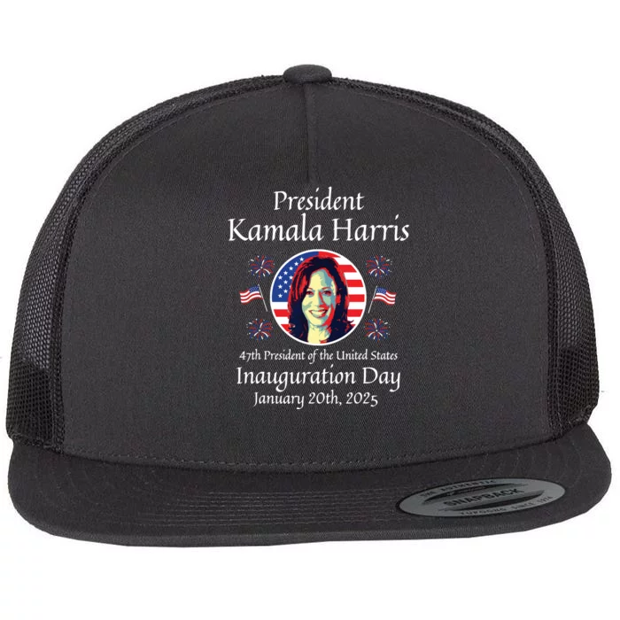 President Kamala Harris Inauguration 2025 Memorabilia Flat Bill Trucker Hat