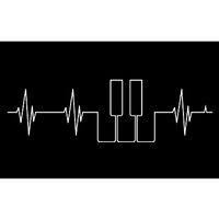 Piano Keys Hearbeat Bumper Sticker